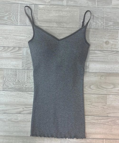 Munich(ミューニック)の「【Munich定番】シームレスコットンリブカップ付きキャミソール(Tシャツ/カットソー・レディース・ホワイト/ブラック/グレー/カーキ/ピンク/キャメル・FREE)」の3枚目の写真