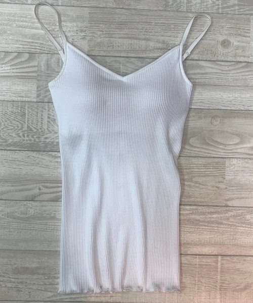 Munich(ミューニック)の「【Munich定番】シームレスコットンリブカップ付きキャミソール(Tシャツ/カットソー・レディース・ホワイト/ブラック/グレー/カーキ/ピンク/キャメル・FREE)」の2枚目の写真