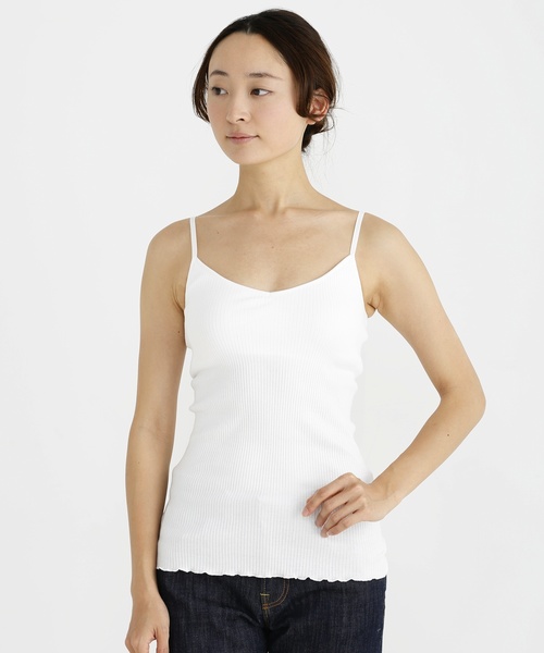 Munich(ミューニック)の「【Munich定番】シームレスコットンリブカップ付きキャミソール(Tシャツ/カットソー・レディース・ホワイト/ブラック/グレー/カーキ/ピンク/キャメル・FREE)」の16枚目の写真