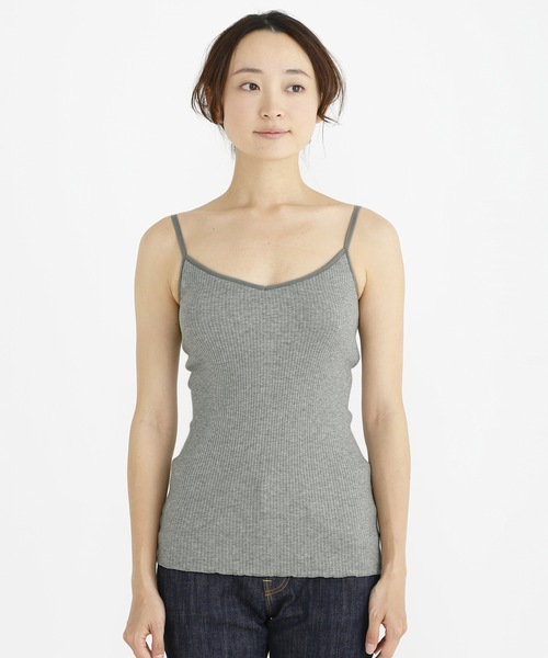 Munich(ミューニック)の「【Munich定番】シームレスコットンリブカップ付きキャミソール(Tシャツ/カットソー・レディース・ホワイト/ブラック/グレー/カーキ/ピンク/キャメル・FREE)」の8枚目の写真
