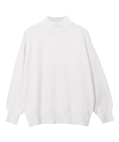 Pierrot（ピエロ）の「もっちりカシミアタッチボリュームスリーブニット（ニット/セーター・レディース・ブラック/杢グレー/ブラウン/ベージュ系その他/カーキ/インディゴブルー/マスタード/ボルドー/グレイッシュベージュ/オフホワイト/ラベンダー/イエロー/ライトピンク/ミント/ホワイト×ブラック/ライトブルー・M/L）」の20枚目の写真