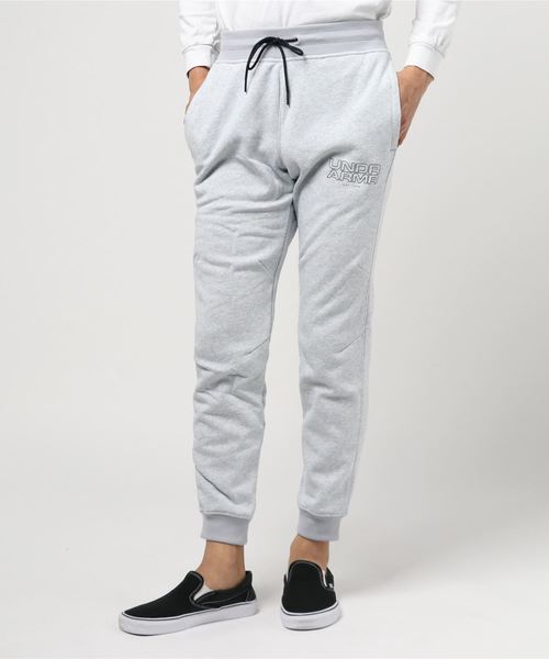 UNDER ARMOUR(アンダーアーマー)の「メンズバスケットボールロングパンツ / ベースライングラフィックフリースパンツ(スウェットパンツ・メンズ・ブラック×ホワイト/ライトグレー・LG/3XL/SM/XL/MD)」の6枚目の写真