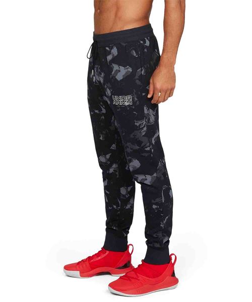 UNDER ARMOUR(アンダーアーマー)の「メンズバスケットボールロングパンツ / ベースライングラフィックフリースパンツ(スウェットパンツ・メンズ・ブラック×ホワイト/ライトグレー・LG/3XL/SM/XL/MD)」の8枚目の写真