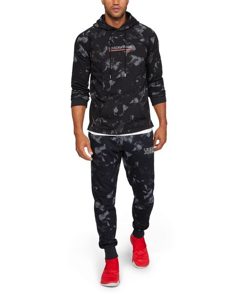 UNDER ARMOUR(アンダーアーマー)の「メンズバスケットボールロングパンツ / ベースライングラフィックフリースパンツ(スウェットパンツ・メンズ・ブラック×ホワイト/ライトグレー・LG/3XL/SM/XL/MD)」の9枚目の写真