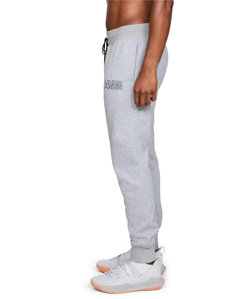 UNDER ARMOUR(アンダーアーマー)の「メンズバスケットボールロングパンツ / ベースライングラフィックフリースパンツ(スウェットパンツ・メンズ・ブラック×ホワイト/ライトグレー・LG/3XL/SM/XL/MD)」の13枚目の写真