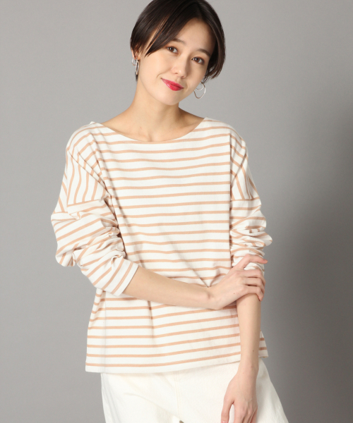 LOWRYS FARM(ローリーズファーム)の「USAボーダーLS 823889(Tシャツ/カットソー・レディース・ブラック/ベージュ/パープル/オフホワイト/ピンク/イエロー・FREE)」の4枚目の写真