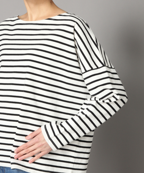 LOWRYS FARM(ローリーズファーム)の「USAボーダーLS 823889(Tシャツ/カットソー・レディース・ブラック/ベージュ/パープル/オフホワイト/ピンク/イエロー・FREE)」の10枚目の写真