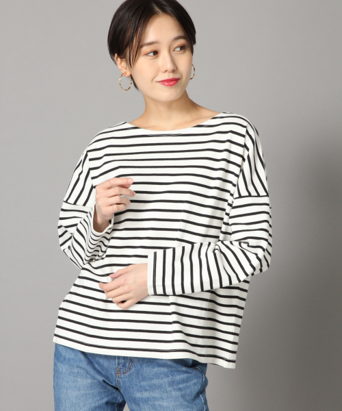 LOWRYS FARM(ローリーズファーム)の「USAボーダーLS 823889(Tシャツ/カットソー・レディース・ブラック/ベージュ/パープル/オフホワイト/ピンク/イエロー・FREE)」の20枚目の写真