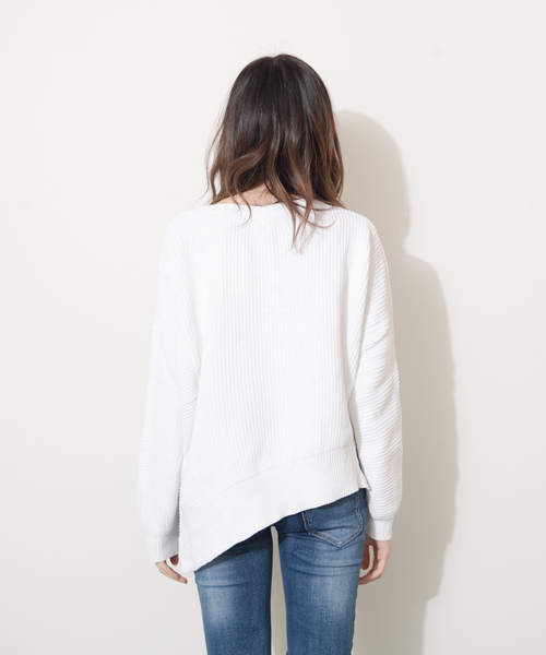 GGD(ジージーディー)の「Roger&Raw/ケーブルアシメポケ付P/O(ニット/セーター・レディース・グレー/ライトブルー/ベージュ/ホワイト/カーキ・M)」の21枚目の写真
