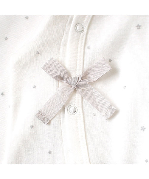 10mois（ディモワ）の「【10mois(ディモワ)】ファインコットン2wayドレス プリミー(小さめ)サイズ 45～60㎝（ロンパース・キッズ・ホワイト×シルバー・ONE SIZE）」の9枚目の写真