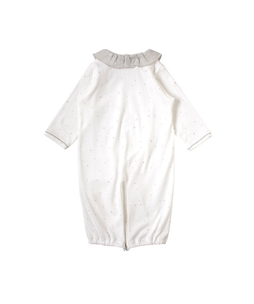10mois（ディモワ）の「【10mois(ディモワ)】ファインコットン2wayドレス プリミー(小さめ)サイズ 45～60㎝（ロンパース・キッズ・ホワイト×シルバー・ONE SIZE）」の8枚目の写真