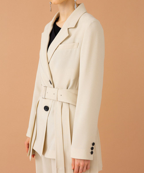 UNITED TOKYO（ユナイテッドトウキョウ）の「プリーツメッシュジャケット（テーラードジャケット・レディース・ベージュ/ブラック・1/2）」の11枚目の写真