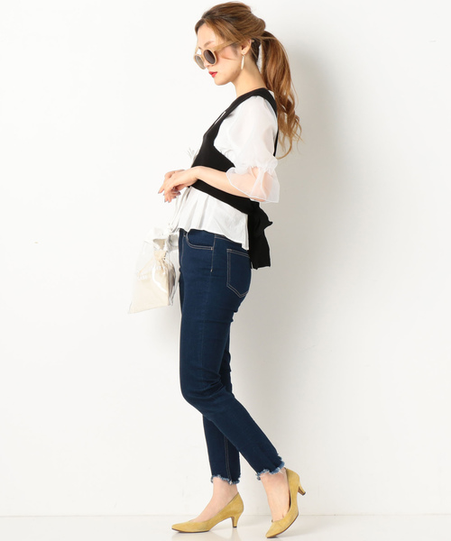 archives（アルシーヴ）の「ニットビスチェ&袖ボリュームシャツセット（シャツ/ブラウス・レディース・ブラック/ベージュ/モカ・MEDIUM）」の7枚目の写真