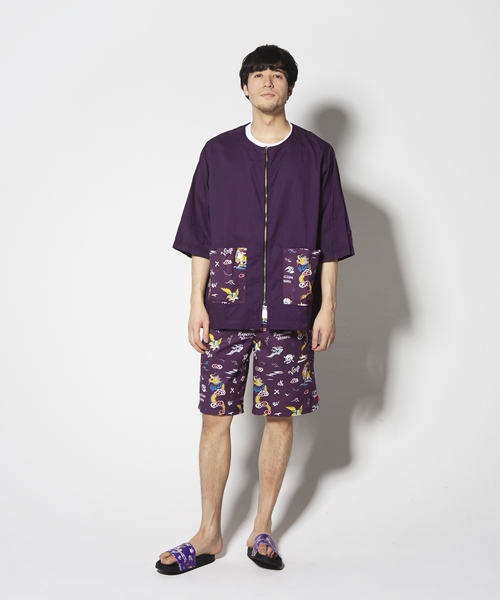 VIRGOwearworks（ヴァルゴウェアワークス）の「VGW 【TOY BOX】 BALLOON JKT（ノーカラージャケット・メンズ・ブラック/ベージュ/パープル・2/3/4）」の9枚目の写真