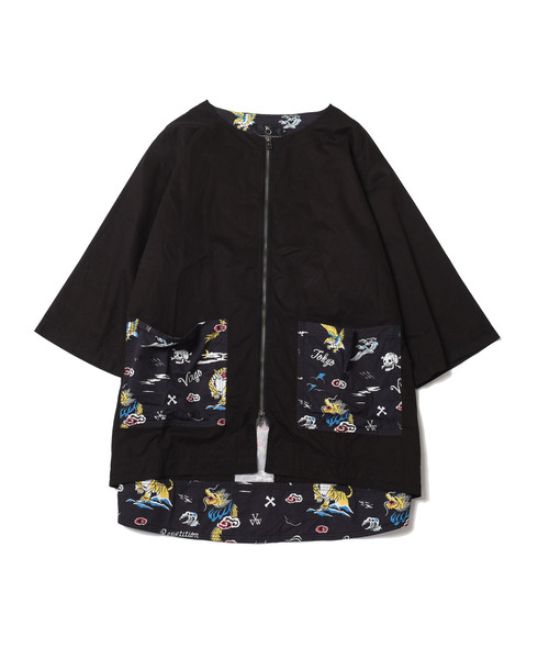 VIRGOwearworks（ヴァルゴウェアワークス）の「VGW 【TOY BOX】 BALLOON JKT（ノーカラージャケット・メンズ・ブラック/ベージュ/パープル・2/3/4）」の14枚目の写真