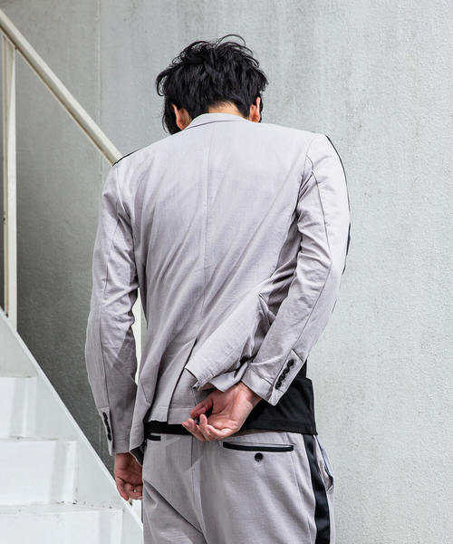 hummel(ヒュンメル)の「hummel(ヒュンメル)ラインジャケット(テーラードジャケット・メンズ・ブラック/グレー・SMALL/MEDIUM/LARGE)」の5枚目の写真