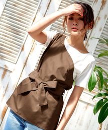 KOBE LETTUCE | 2WAYツイル素材ウエストリボンワンショルダートップス(シャツ/ブラウス)