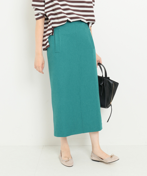 SLOBE IENA（スローブイエナ）の「サイドポケットスカート（スカート・レディース・イエロー/グリーン/ネイビー・マルチサイズ）」の2枚目の写真