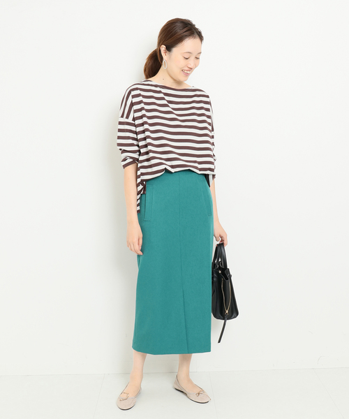 SLOBE IENA（スローブイエナ）の「サイドポケットスカート（スカート・レディース・イエロー/グリーン/ネイビー・マルチサイズ）」の21枚目の写真