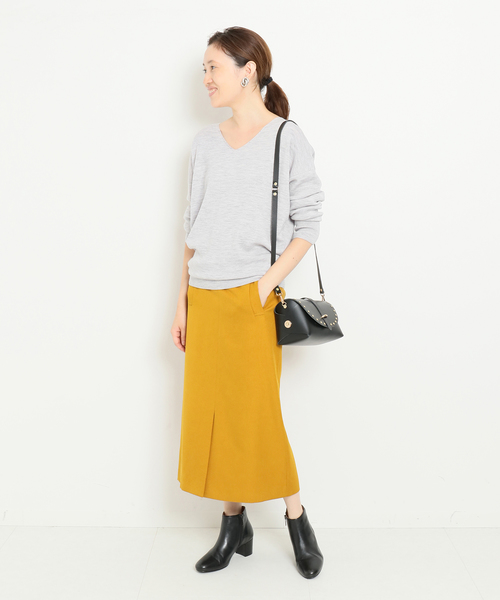 SLOBE IENA（スローブイエナ）の「サイドポケットスカート（スカート・レディース・イエロー/グリーン/ネイビー・マルチサイズ）」の6枚目の写真