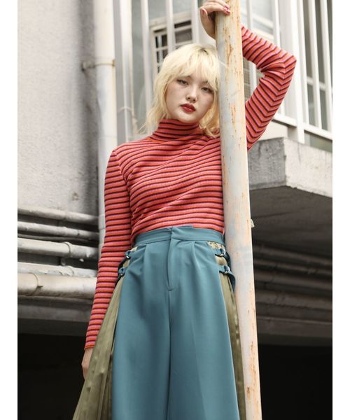 jouetie（ジュエティ）の「サイドプリーツワイドパンツ（その他パンツ・レディース・ブラック/レッド/ブルー/ベージュ・MEDIUM）」の6枚目の写真