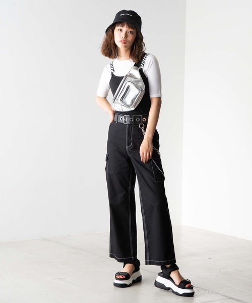 WEGO（ウィゴー）の「WEGO/リングジップフェイクレザーウエストバッグ（ボディバッグ/ウエストポーチ・レディース・ブラック/パープル/シルバー・FREE）」の5枚目の写真