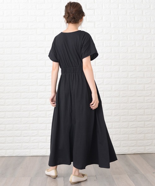 Lace Ladies（レースレディース）の「シンプル無地ウエストシャーリングマキシワンピース（ワンピース・レディース・ブラック/ネイビー/グレー/ベージュ/ブルーグレー/グリーン・FREE）」の20枚目の写真