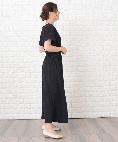 Lace Ladies（レースレディース）の「シンプル無地ウエストシャーリングマキシワンピース（ワンピース・レディース・ブラック/ネイビー/グレー/ベージュ/ブルーグレー/グリーン・FREE）」の21枚目の写真