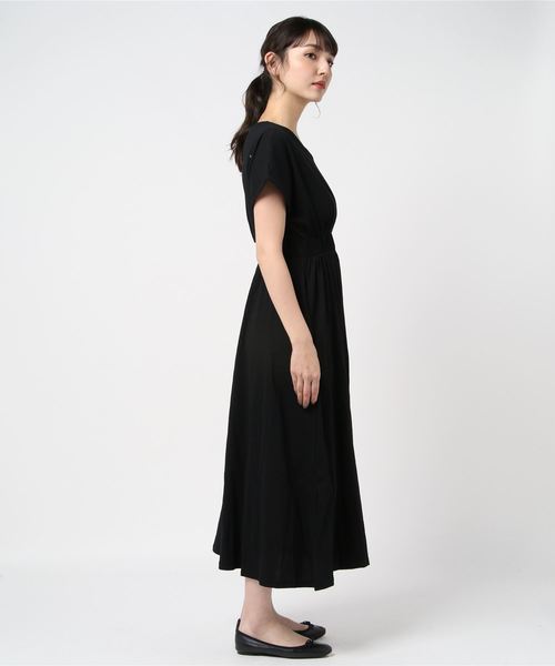 Lace Ladies（レースレディース）の「シンプル無地ウエストシャーリングマキシワンピース（ワンピース・レディース・ブラック/ネイビー/グレー/ベージュ/ブルーグレー/グリーン・FREE）」の16枚目の写真