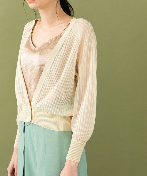 UNITED TOKYO（ユナイテッドトウキョウ）の「シアーニットカーディガン（カーディガン/ボレロ・レディース・アイボリー/オレンジ/ブラック・0）」の6枚目の写真