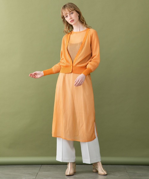 UNITED TOKYO（ユナイテッドトウキョウ）の「シアーニットカーディガン（カーディガン/ボレロ・レディース・アイボリー/オレンジ/ブラック・0）」の18枚目の写真