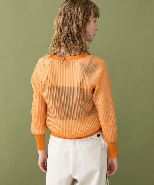 UNITED TOKYO（ユナイテッドトウキョウ）の「シアーニットカーディガン（カーディガン/ボレロ・レディース・アイボリー/オレンジ/ブラック・0）」の15枚目の写真