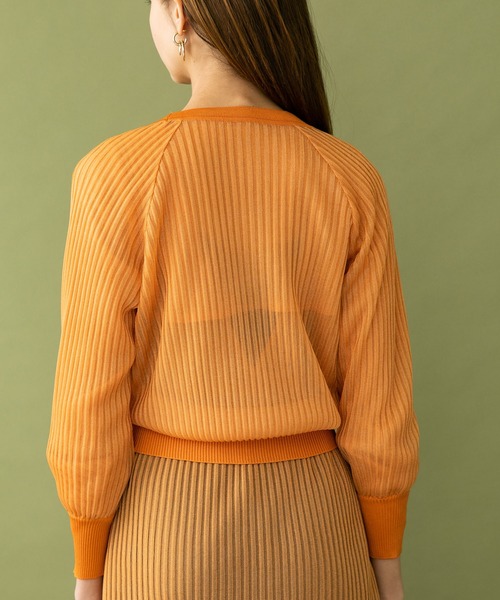 UNITED TOKYO（ユナイテッドトウキョウ）の「シアーニットカーディガン（カーディガン/ボレロ・レディース・アイボリー/オレンジ/ブラック・0）」の20枚目の写真