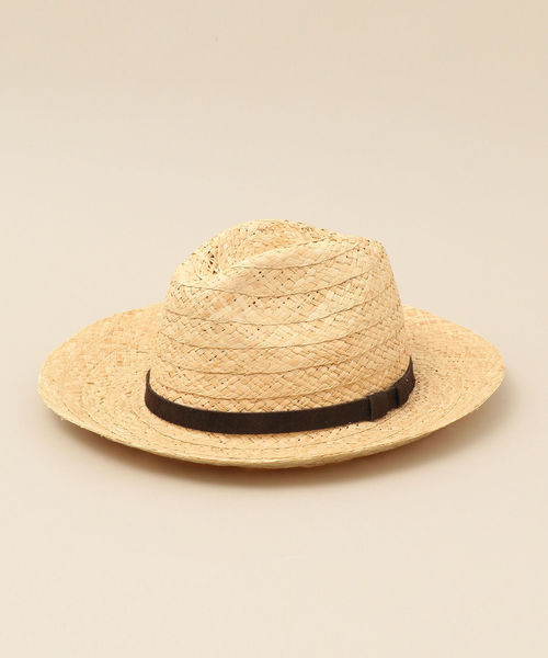 GRILLO（グリーロ）の「GRILLO: ストロー ハット レザー テープ（ハット・メンズ・ナチュラル/ブラウン・ONE SIZE）」の2枚目の写真