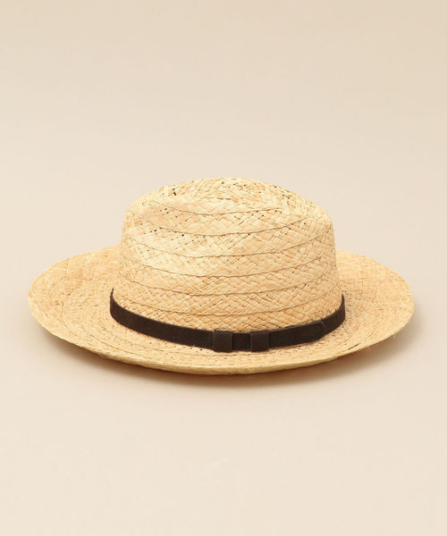 GRILLO（グリーロ）の「GRILLO: ストロー ハット レザー テープ（ハット・メンズ・ナチュラル/ブラウン・ONE SIZE）」の3枚目の写真