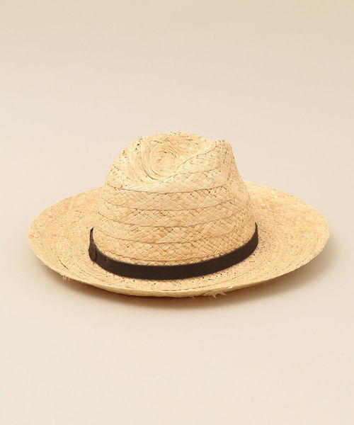 GRILLO（グリーロ）の「GRILLO: ストロー ハット レザー テープ（ハット・メンズ・ナチュラル/ブラウン・ONE SIZE）」の4枚目の写真