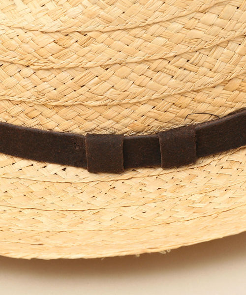 GRILLO（グリーロ）の「GRILLO: ストロー ハット レザー テープ（ハット・メンズ・ナチュラル/ブラウン・ONE SIZE）」の5枚目の写真
