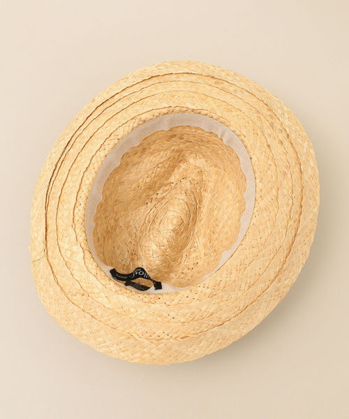 GRILLO（グリーロ）の「GRILLO: ストロー ハット レザー テープ（ハット・メンズ・ナチュラル/ブラウン・ONE SIZE）」の6枚目の写真