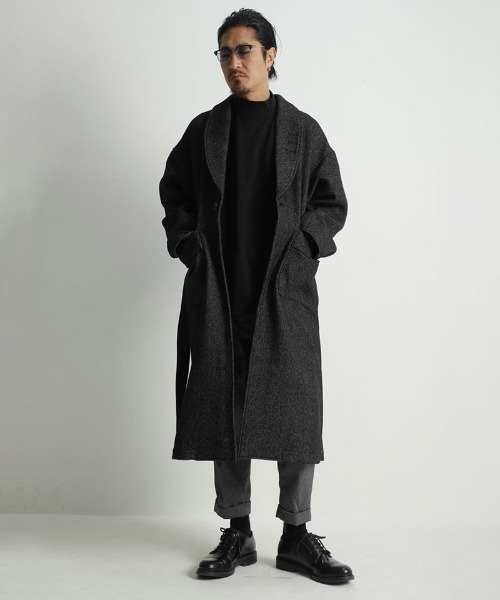 EGO TRIPPING(エゴトリッピング)の「mj7242-ROBE COAT Tweedriver(その他アウター・メンズ・ブラック・46/48)」の8枚目の写真