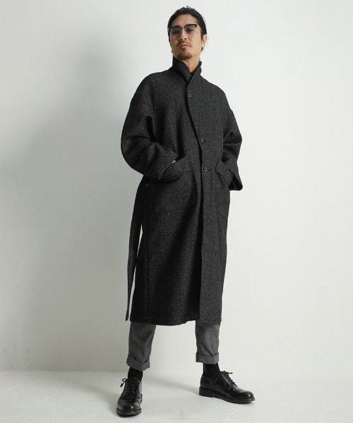 EGO TRIPPING(エゴトリッピング)の「mj7242-ROBE COAT Tweedriver(その他アウター・メンズ・ブラック・46/48)」の4枚目の写真