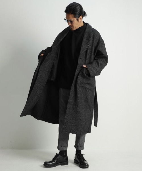 EGO TRIPPING(エゴトリッピング)の「mj7242-ROBE COAT Tweedriver(その他アウター・メンズ・ブラック・46/48)」の15枚目の写真