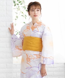 白地オレンジ花柄 浴衣・帯セット 白地オレンジ花柄 浴衣・帯セット 楽天市場】オレンジ（サイズ