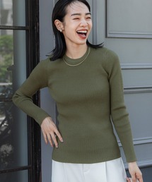 \新色追加/極厚クルーネックリブニット