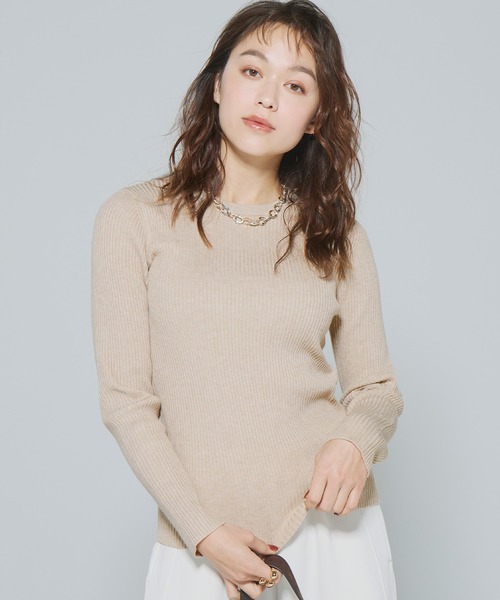 coca（coca）（コカ）の「＼新色追加／極厚クルーネックリブニット（ニット/セーター・レディース・ブラック/ベージュ/アイボリー/グレー/レッド/ネイビー/パープル/ライトブルー/カーキ/チャコール/ライトグレー/A/B/ダークブラウン/その他1/ダークグリーン/ライトベージュ/ワイン・ONE SIZE/S/M/L）」の8枚目の写真