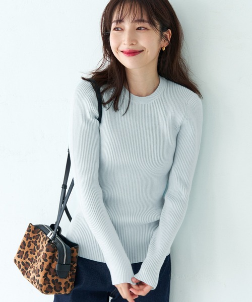 coca（coca）（コカ）の「＼新色追加／極厚クルーネックリブニット（ニット/セーター・レディース・ブラック/ベージュ/アイボリー/グレー/レッド/ネイビー/パープル/ライトブルー/カーキ/チャコール/ライトグレー/A/B/ダークブラウン/その他1/ダークグリーン/ライトベージュ/ワイン・ONE SIZE/S/M/L）」の11枚目の写真