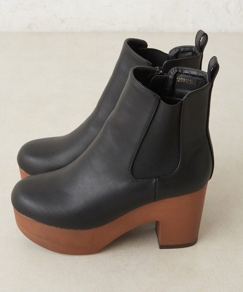 one after another NICE CLAUP(ワンアフターアナザーナイスクラップ)の「サイドゴア厚底ショートブーツ(ブーツ・レディース・ブラック/ダークブラウン・SMALL/MEDIUM/LARGE)」の11枚目の写真