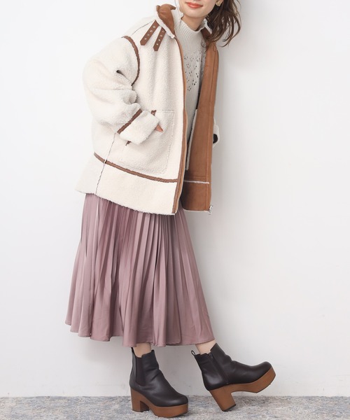 one after another NICE CLAUP(ワンアフターアナザーナイスクラップ)の「サイドゴア厚底ショートブーツ(ブーツ・レディース・ブラック/ダークブラウン・SMALL/MEDIUM/LARGE)」の3枚目の写真