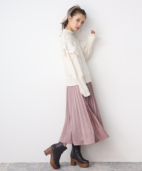 one after another NICE CLAUP(ワンアフターアナザーナイスクラップ)の「サイドゴア厚底ショートブーツ(ブーツ・レディース・ブラック/ダークブラウン・SMALL/MEDIUM/LARGE)」の4枚目の写真