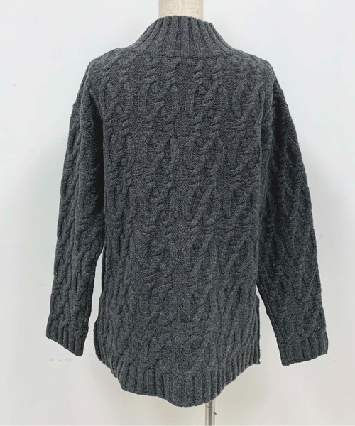 PICCIN（ピッチン）の「【日本製】アラン柄ニット（ニット/セーター・レディース・ベージュ/チャコールグレー・M）」の22枚目の写真