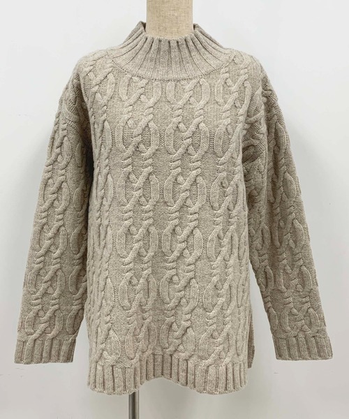 PICCIN（ピッチン）の「【日本製】アラン柄ニット（ニット/セーター・レディース・ベージュ/チャコールグレー・M）」の19枚目の写真